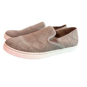 Olukai Womens Pehuea Slip-On Shoes Leather Drop-in Heel Taupe Casual Comfort 6.5